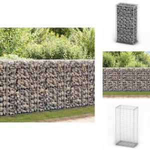 Panier de gabion avec couvercle Fil galvanis&eacute; 100x50x30 cm - Panier Gabion - Cl&ocirc;ture Gabion - Mur Gabion - D&eacute;coration Jardin - Am&eacute;nagement Ext&eacute;rieur