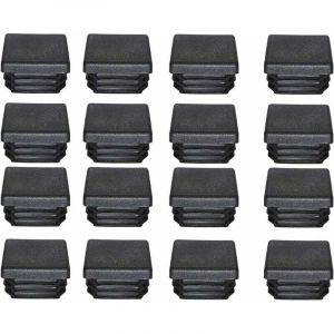 Bouchon Plastique 40x40mm Embout Tube Carre Noir Plastique Embout Bouchons D'obturation pour Pieds de Meuble Trampoline 16PCS