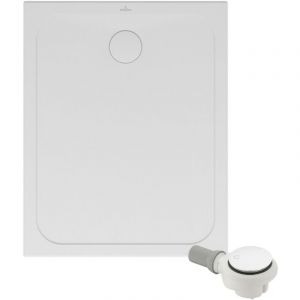 Receveur de douche antid&eacute;rapant 100 x 80 VILLEROY ET BOCH Lifetime Plus c&eacute;ramique blanc + Bonde blanc