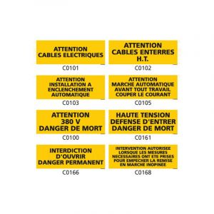 Signaletique.biz France - Panneau et Pictogramme de Signalisation danger &eacute;lectrique - C0891 - 980 x 350 mm
