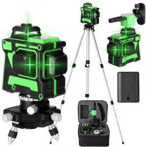 Ej.life - Niveau Laser 3D 12 Lignes - Double 360&deg; Horizontal/Vertical - Pivotant 120&deg; - Tr&eacute;pied 1,2m Offer - Id&eacute;al Placo & Am&eacute;nagement Int&eacute;rieur