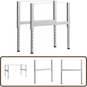 Cadres d'établi réglables 2 pcs Métal 85x(69-95,5) cm Gris - Cadre De Table - Pied De Table - Table Ajustable - Table Industrielle - Bureau Industriel