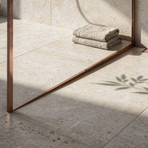 Profil&eacute; De Chute Lat&eacute;ral Pour Receveur De Douche Rea Brush Copper 100 Cm Right