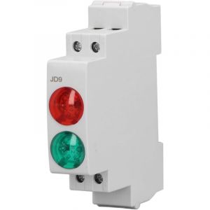 Voyant Modulaire JD9 Voyant sur Rail DIN AC DC Lumi&egrave;res Rouges/vertes PC 20 MA pour Indiquer le Signal de T&eacute;l&eacute;communication &Eacute;lectrique [Classe