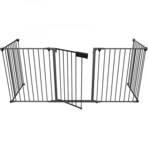 Swanew Barriere de securite 5x Protection Cheminée Pare-Feu de Cheminée 310x75cm Animaux Enfant Grille de Protection Cheminée Blanc