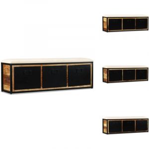 Vidaxl - Banc de rangement avec 3 tiroirs Bois de manguier 120x30x40 cm - Banc Coffre - Banc Rangement - Banc Industriel - Mobilier Vintage - Banc