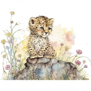 Papier peint panoramique Enfants - Léopard - 130 cm x 84 cm