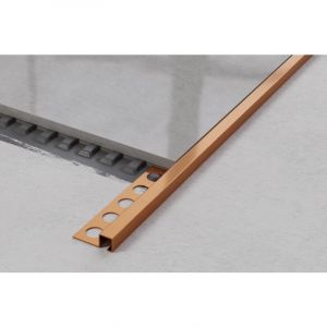 Profil d'angle q universel en acier inoxydable pour carrelage 0.8cm x 270cm - Cuivre satiné