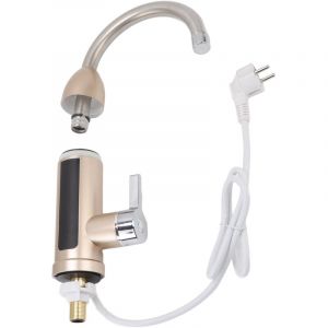Jeffergarden Robinet de chauffe-eau instantan&eacute; 3000W rotatif &eacute;lectrique robinet d'eau chaude et froide en acier inoxydable robinet &eacute;lectrique pour