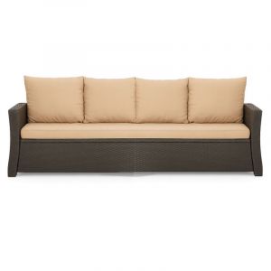 Coussins de canap&eacute; meubles de jardin en r&eacute;sine tress&eacute;e Beige, Coussins balan&ccedil;oire d'ext&eacute;rieur 180x50x50cm Coussin de banc de jardin 3 places -Mix