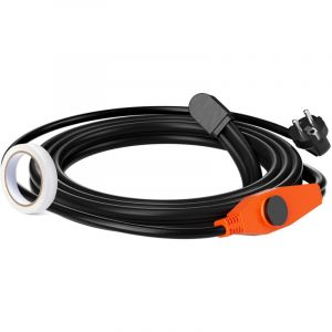 Câble chauffant antigel, 2 m, 23 w/m, câble chauffant avec thermostat intégré, adapté aux tuyaux en pvc et aux tuyaux en métal et plastique, protège
