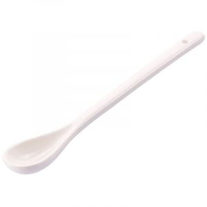 Lot de 5 cuillères à soupe réutilisables en porcelaine, grandes cuillères à long manche pour la maison et le restaurant (grande taille)