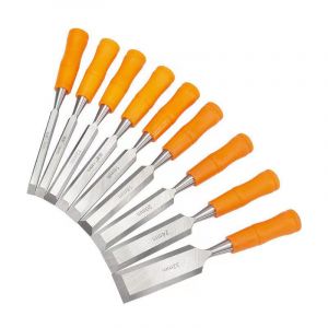 Outils de charpentier ciseau à bois poignée orange acier à haute teneur en carbone 6-32 ciseau à bois anti-choc ciseau plat ensemble de ciseaux à