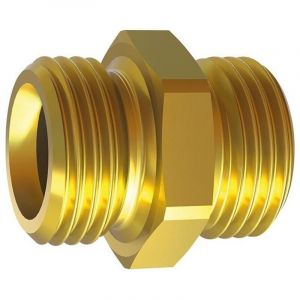 FP - Raccord double laiton filetage m&acirc;le F3/4'xF3/4' cote s/plats 32mm riegler 1 pcs