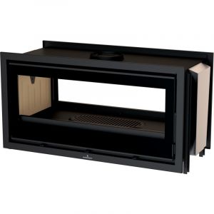 Insert à bois double face canalisable raccordable Bronpi Cairo 110D 16 kW Sans kit ventilation - Foyer en céramique