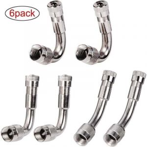 6 Pi&egrave;ces Pneu Valve Rallonge Va.Embout de gonflage. Pneu Valve de Adaptateur. Air Pneu Valve Extension. Pneu Prolongateur Coude de Valve. pour