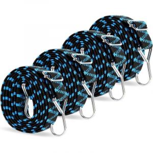 Tendeurs Elastique Plat avec Crochets 2M,Sandow Reglable Elastique avec Crochet M&eacute;tal,Corde Elastique pour Bagages, Sangle Demenagement Elastique