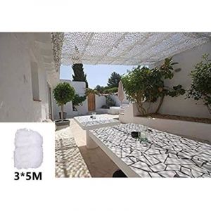 Filet de camouflage blanc 3 x 5M, filet de d&eacute;coration de jardin, voile d'ombrage de jardin, blanc
