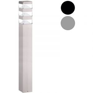 Borne Pyramide Inox 48 LED SMD 12W 80cm Lumihome&reg; blanc-neutre-4000k - noir