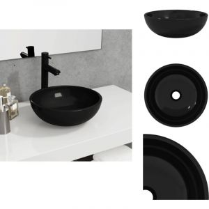 Vidaxl - Lavabo Verre tremp&eacute; 35x12 cm Noir - Lavabo En Verre Tremp&eacute; - Lavabo Noir - Lavabo Salle De Bain - Lavabo Design - Lavabo Contemporain