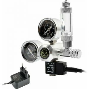 Régulateur de CO2 d'Aquarium avec Adaptateur 12V, Réducteur de Pression pour Aquarium, Manomètre Double inclut Compteur De Bulles et Clapet