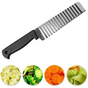 Acier inoxydable pomme de terre chips trancheuse p&acirc;te l&eacute;gume fruits froiss&eacute; ondul&eacute; trancheuse couteau pomme de terre coupe hachoir fran&ccedil;ais frites