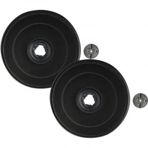 2x Filtres &agrave; charbon actif compatible avec Miele DA146BRWS, DA150, DA14555LW, DA146DB, DA14555DB, DA146LIWS, DA146 hotte aspirante - 2,3 cm - Vhbw