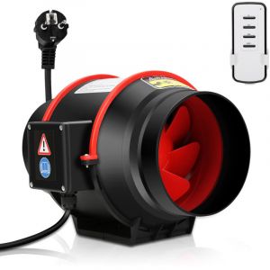 Jiubiaz Ventilateur de conduit 150mm avec t&eacute;l&eacute;commande A&eacute;rateur Extracteur d'air de Conduit Ventilateur Axial de Gaine