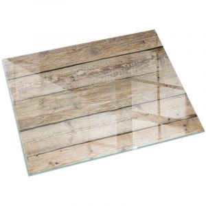 Plaque de protection de sol en verre tremp&eacute; pour chemin&eacute;e ou po&ecirc;le &agrave; bois pare-feu contre les &eacute;tincelles Texture de planches de bois 60x40