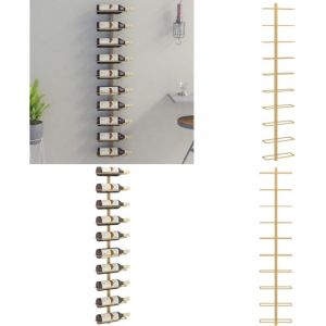 Vidaxl - Casier à vin mural pour 10 bouteilles Doré Fer - casier à bouteilles - casiers à bouteilles - Home & Living - Or