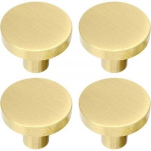 Poign&eacute;e de meuble ronde en laiton bross&eacute;, bouton de tiroir, poign&eacute;e de coiffeuse dor&eacute;e, poign&eacute;e de tiroir avec vis pour armoire, placard, tiroir,
