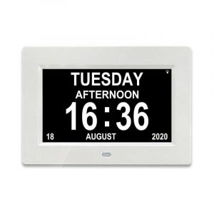 Gabrielle - 7 lcd Horloge Numérique Calendrier avec Date, Horloge Calendrier avec Date, Jour et Heure Horloge Alzheimer Horloge pour Les