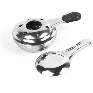 Br&ucirc;leur &agrave; alcool, br&ucirc;leur d'alcool pour fondue, brleur &agrave; alcool g&eacute;lifi&eacute;, Acier Inoxydable, Gris, 15 x 9,3x 4,5 cm