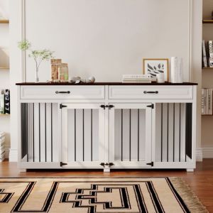 Cage pour chien XXL - Cage pour chien pour la maison - Grande caisse d'int&eacute;rieur - Planche PB + fer &agrave; repasser - Cage de transport pour chien avec 2