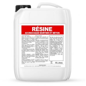 R&eacute;sine d'accrochage, adjuvant ciment, mortier, b&eacute;ton, am&eacute;liore la r&eacute;sistance, l'imperm&eacute;abilit&eacute;, la duret&eacute; - R&eacute;sine latex PROCOM ffffff 5 litres