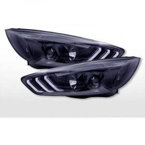 Fk Automotive - Phares diurnes avec feux de jour &agrave; led Ford Focus (C346) 2015-2018 noir -