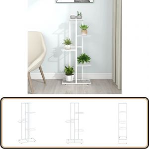 Vidaxl - Support pour plantes 5 niveaux 43x22x98 cm Blanc M&eacute;tal - Support Plante - Jardinerie - Rangement Plantes - &Eacute;tag&egrave;re Fleur - D&eacute;coration