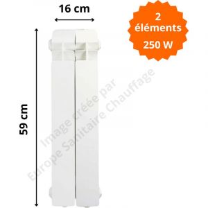 Global Radiatori - Radiateur aluminium vertical H.59 x 16 cm vox 500 Deville 254 w