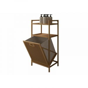 Mirjan24 &ndash; Colonne de salle de bain Richardson 115 &ndash; Bois de bambou clair &ndash; Hauteur 95 cm &ndash; Largeur 40 cm &ndash; Profondeur 30 cm &ndash; &Eacute;tag&egrave;re ouverte