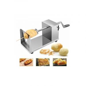 Coupe en Spirale Coupe-Pomme de Terre, Coupe-Frites en Acier inox avec Manivelle et Pieds en Caoutchouc Anti-d&eacute;rapant pour Fruits, Pommes de Terre