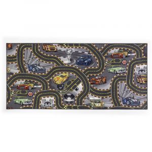 Tapis circuit voiture - Racers - 95x200 cm - Multicolor