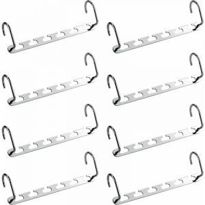 Serbia - 8Pcs Cintre Multiple Porte-Manteaux, Porte Cintres Gain de Place pour Dressing, Organisateur de Cintre Magique en Métal, Rangement de