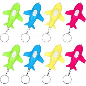 Porte-cl&eacute;s de mini lampe de poche pour f&ecirc;te d'avion en vrac Porte-cl&eacute;s de lampe de poche LED pour avion Couleurs al&eacute;atoires (24 pi&egrave;ces)
