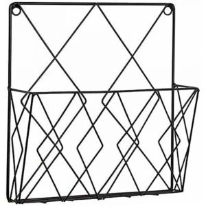 Jamais UTILIS&Eacute;]Porte-revues mural, &eacute;tag&egrave;re de rangement pour journaux, paniers en m&eacute;tal noir, &eacute;tag&egrave;re de d&eacute;coration pour bureau, salon, chambre &agrave;