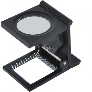 Loupe en Tissu avec Loupe Pliante &agrave; Lentille 10X LED avec Support pour la Lecture, R&eacute;paration de Bijoutier, Passe-Temps, Artisanat, Soudure, Travaux