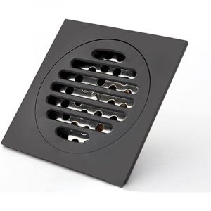 Couvercle de siphon de douche, siphon de sol en laiton noir, d&eacute;odorant, carr&eacute;, anti-odeur, lin&eacute;aire, 100 x 100 mm, pour salle de bain, balcon,