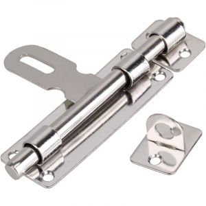 Cadenas &agrave; loquet inox &ndash; 4,45 cm, verrou pour portail coulissant, salle de bain ou WC, argent&eacute;
