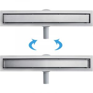 Acezanble - Caniveau de Douche Italienne en Acier Inox Siphon Sol Réglable 360 d'évacuation pour Salle de Bain Rectangulaire à Carreler 100 cm