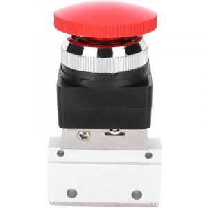 2 positions 3 voies G1/8 Valve m&eacute;canique pneumatique interrupteur &agrave; bouton poussoir de champignon Valve m&eacute;canique d'air MOV-03, Boutons Et