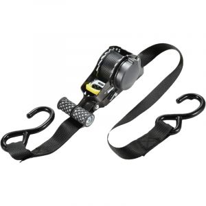 Sangle &agrave; cliquet r&eacute;tractable &ndash; Sangle d'arrimage r&eacute;tractable automatique pour charges lourdes, remorques, voitures, motos &ndash; Capacit&eacute; 680 kg, 330 x 17